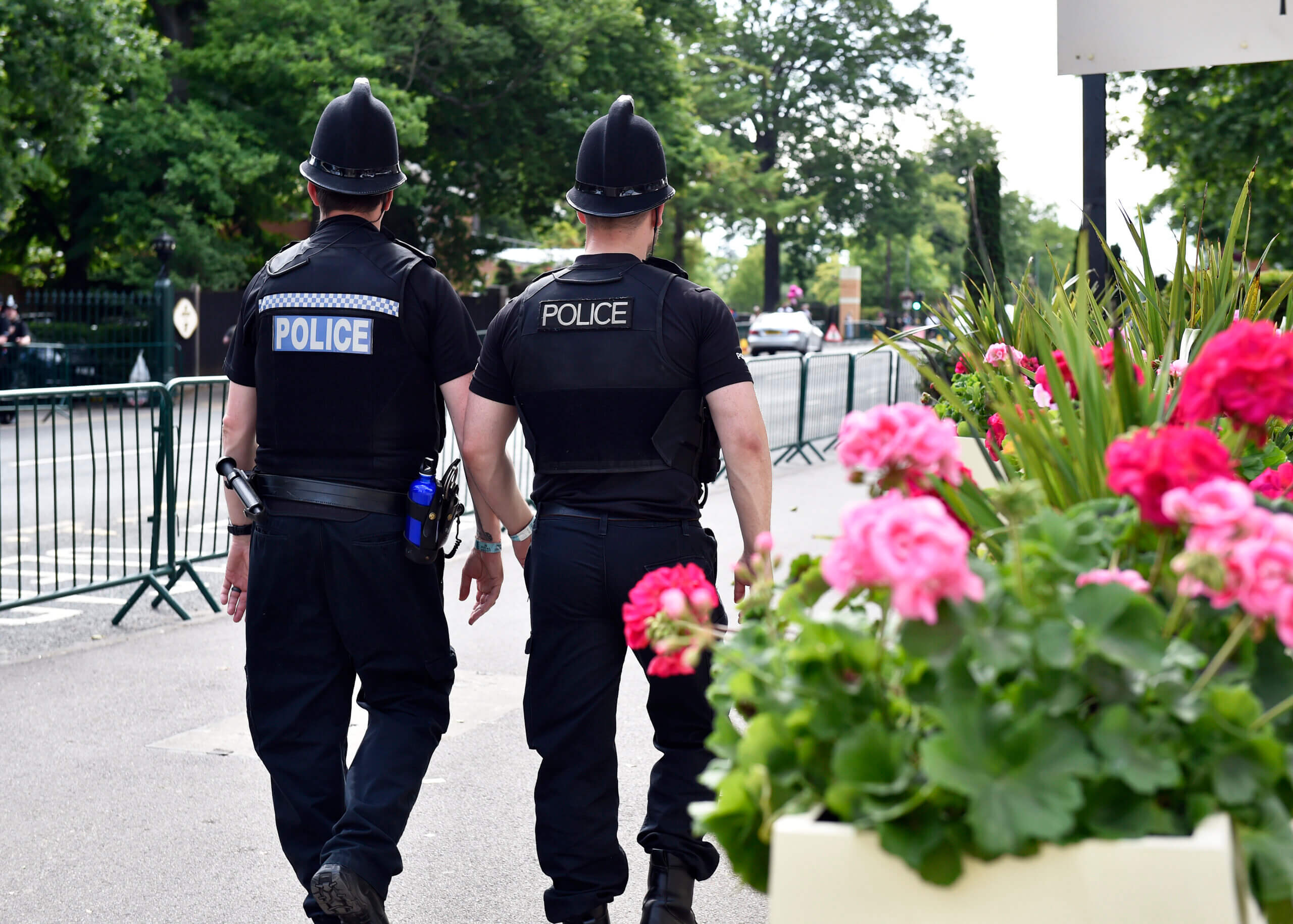 Police officers patrolling in uniform