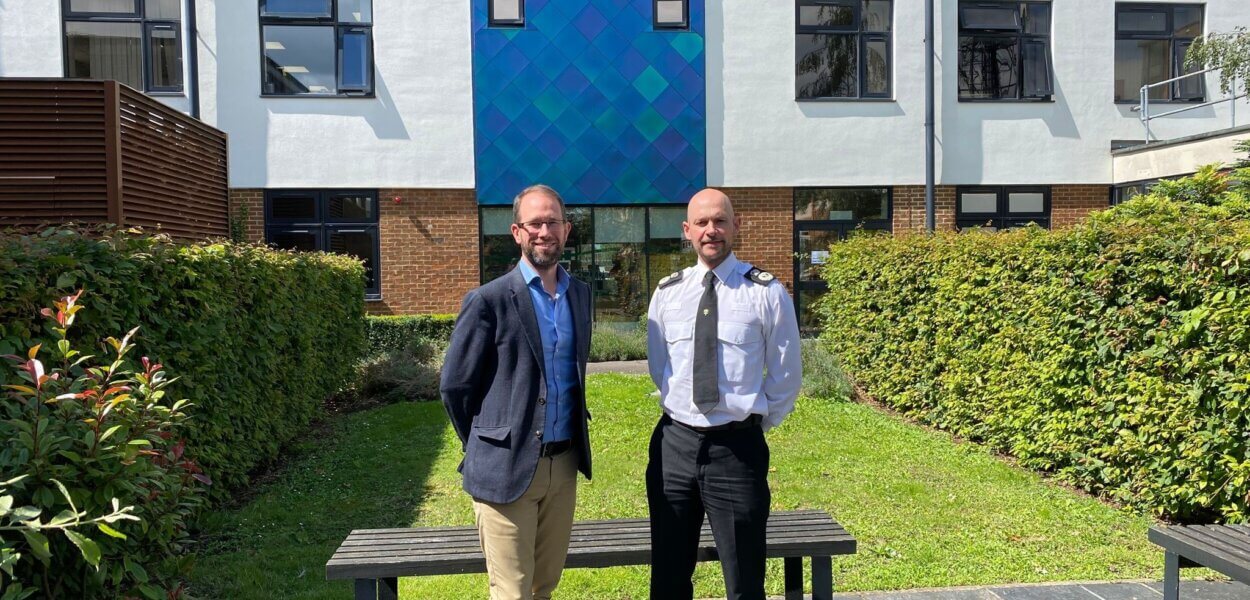 Thames Valley Police and Crime Commissioner Matthew Barber with Thames Valley Police Chief Constable Jason Hogg