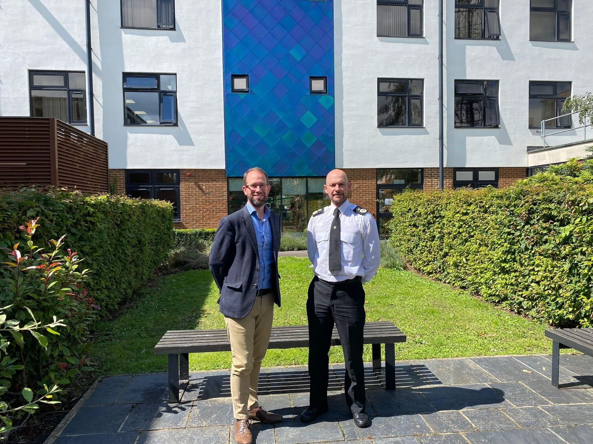 Thames Valley Police and Crime Commissioner Matthew Barber with Thames Valley Police Chief Constable Jason Hogg