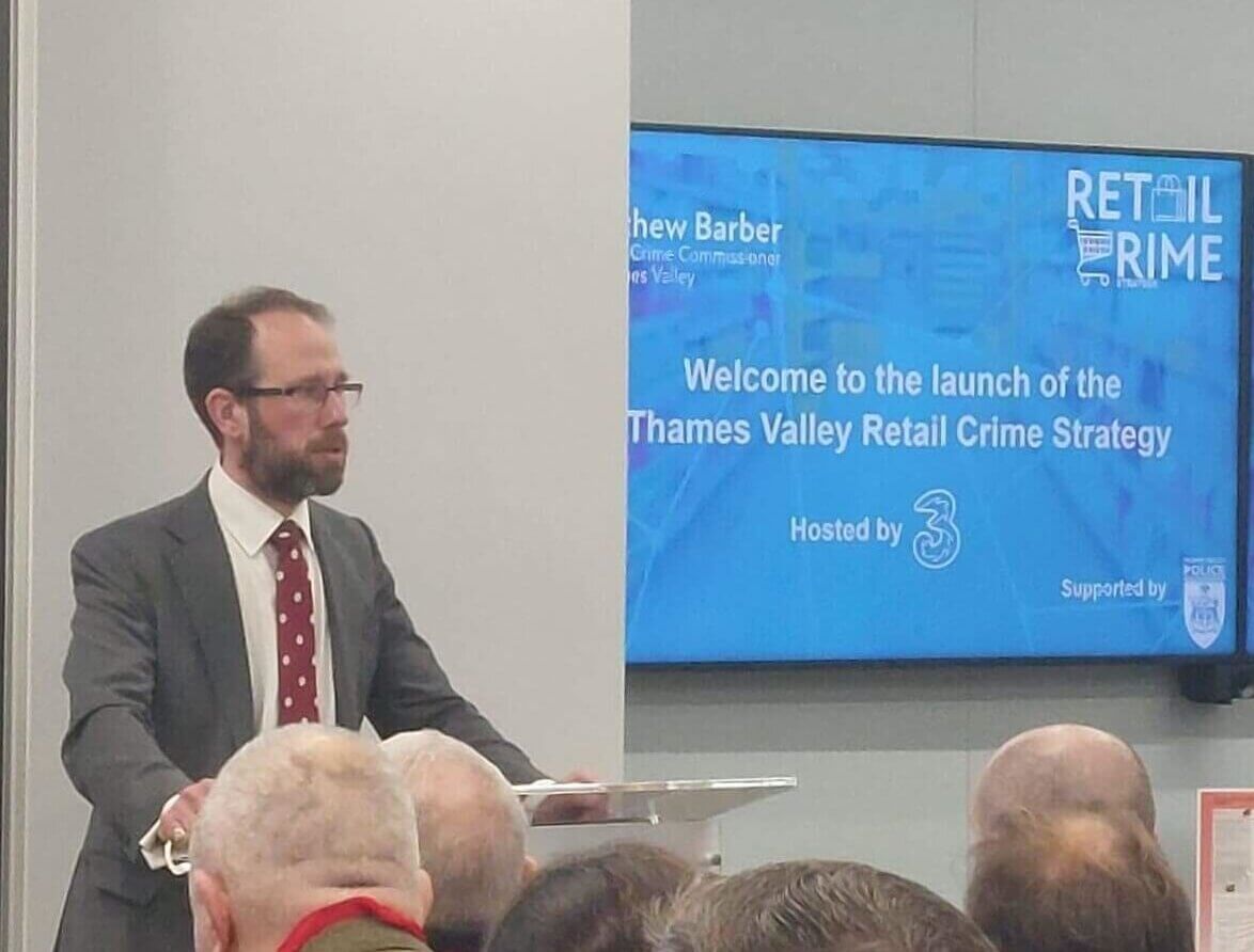 Matthew Barber at the Retail Crime Strategy Launch