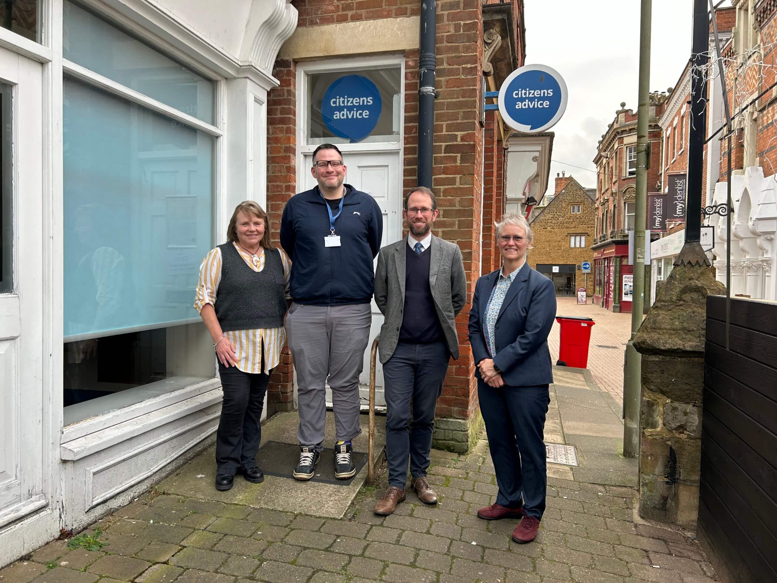 Matthew Barber with representatives from Citizens Advice Cherwell and West Northants