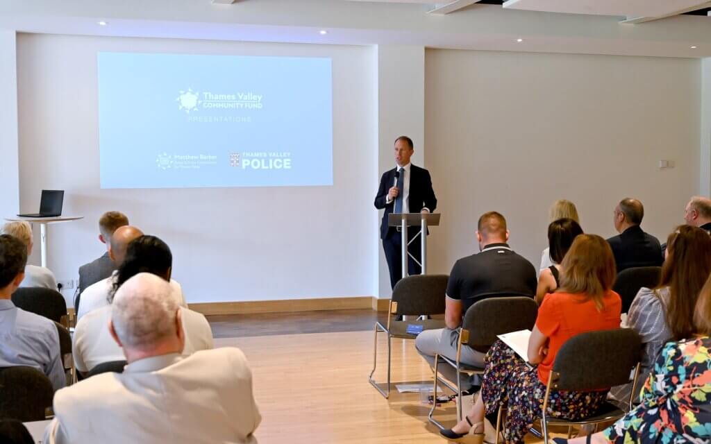 Matthew Barber addressing attendees