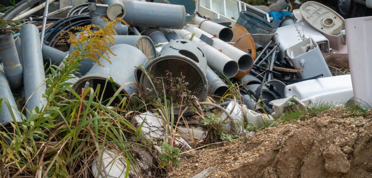 Stock image of fly tipping