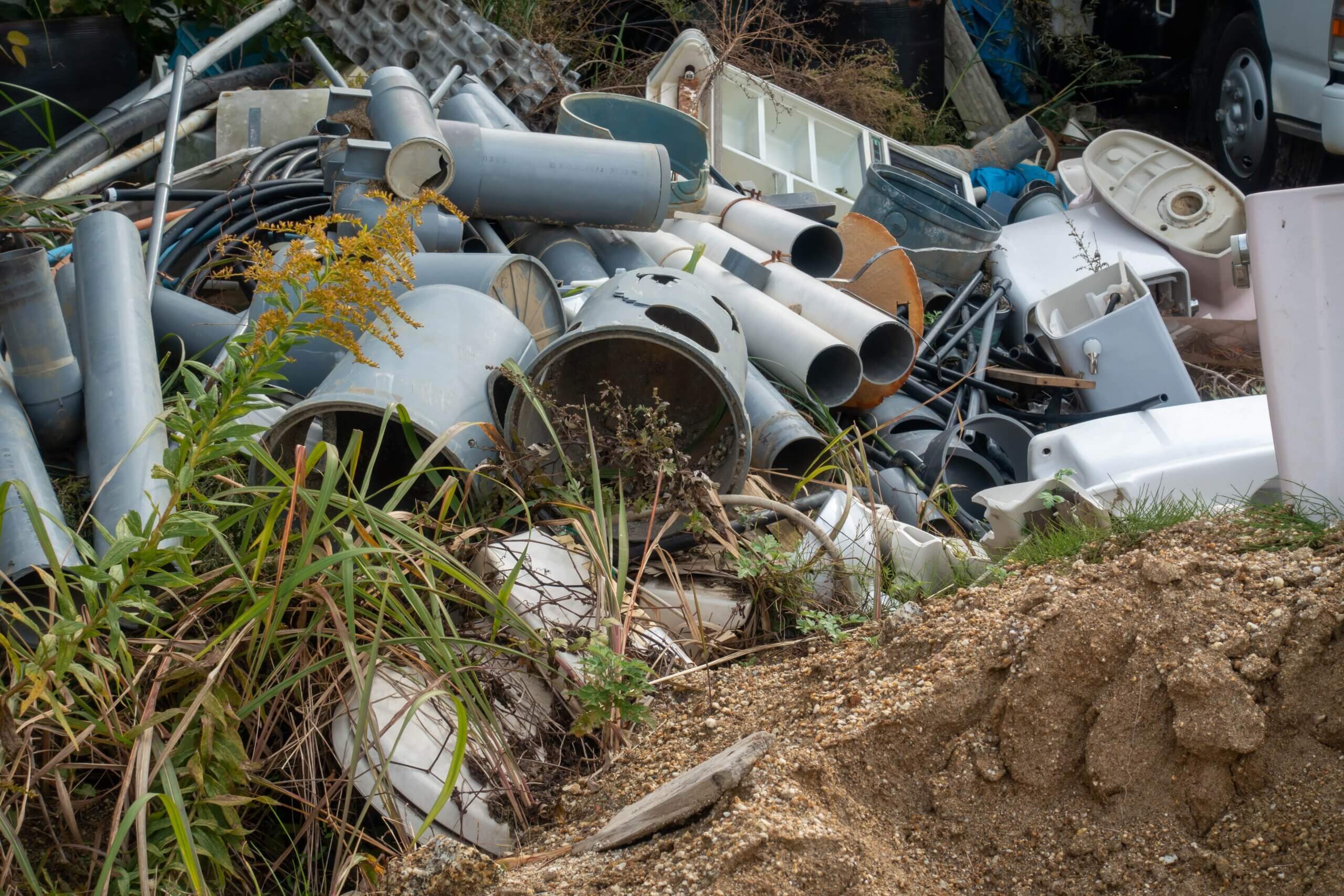 Stock image of fly tipping