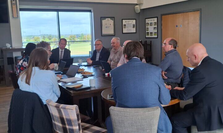 A meeting to discuss unadopted roads and estates.  Members of the meeting include the PCC and members of Oxfordshire County Council , Thames Valley Police and developers