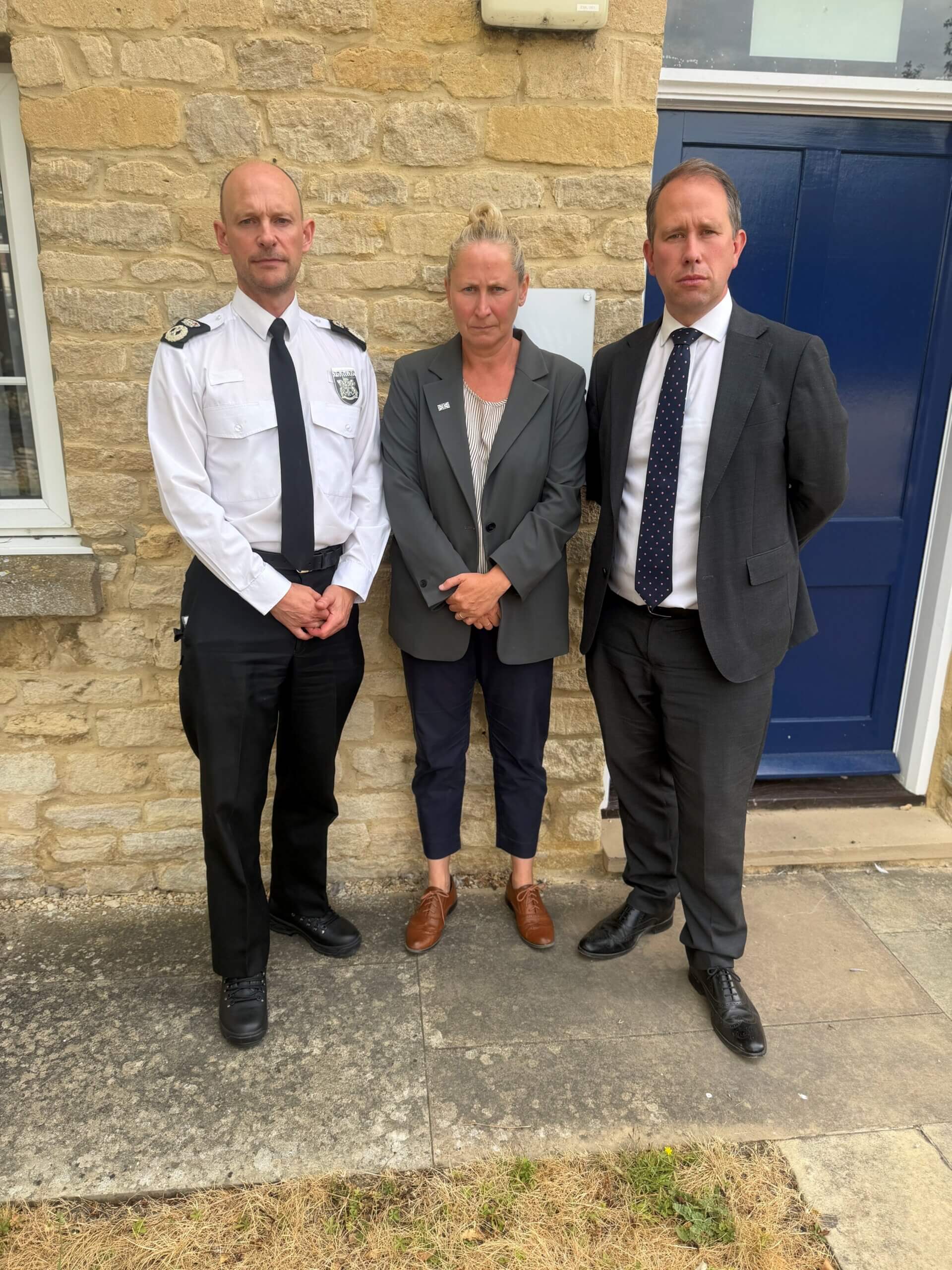 Matthew Barber, PCC (right), Aileen O'Connor, Thames Valley Police Federation (centre), Jason Hogg, Chief Constable (left)