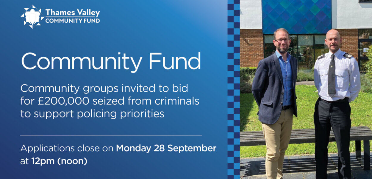 Matthew Barber and Jason Hogg alongside text for Community Fund